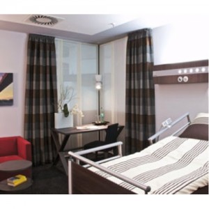 hospital interior with curtains