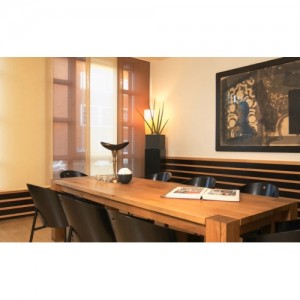 room interior with window treatment